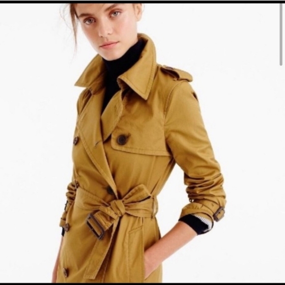 J. Crew City Trench Coat, camel, size 4 - Picture 1 of 13